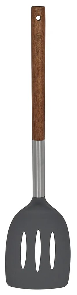 Σπάτουλα Τρυπητή 01-2640 Stone Με Λαβή Ξύλο Anthracite Estia Wood