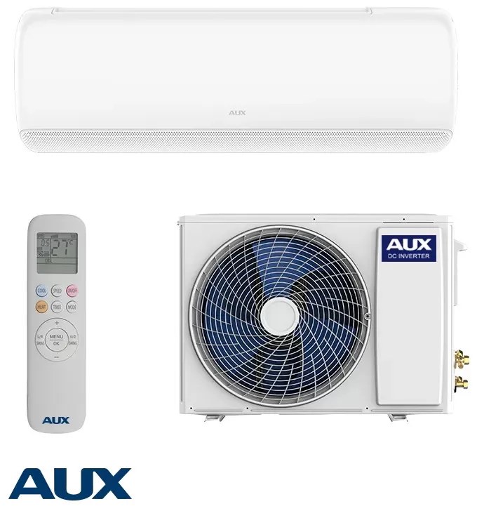 Κλιματιστικό Inverter AUX Q-PRO ASW-H09B7A4/AQAR3DI-C3, Έως 19 m2, Wi-Fi, Wind Free, Αυτοκαθαριζόμενο, Λευκό