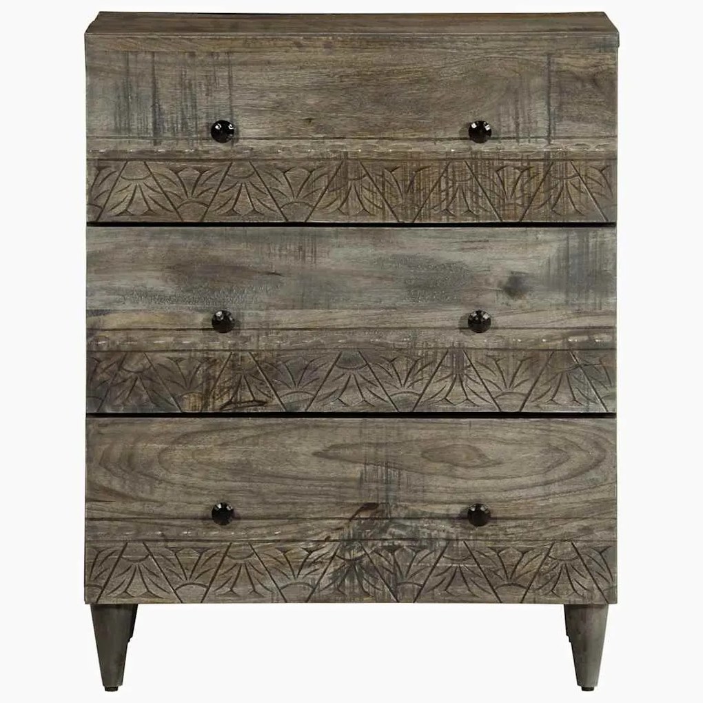 vidaXL Sideboards 2 τεμάχια ανοιχτό γκρι 60x33,5x75cm μασίφ ξύλο Mango