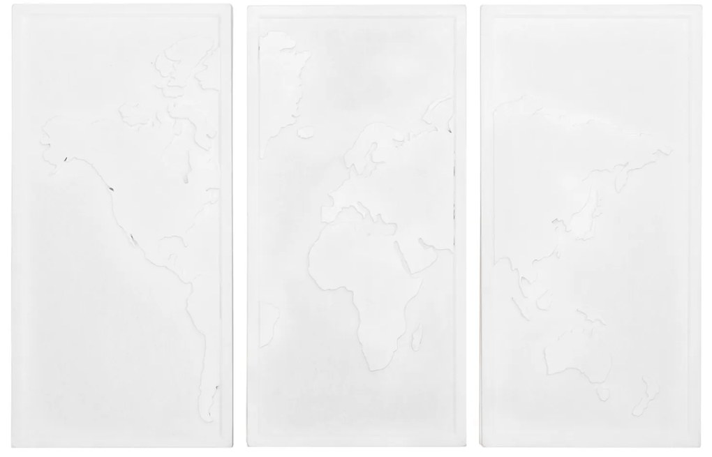 ΠΙΝΑΚΑΣ 3-ΠΤΥΧΟΣ WORLD MAP SANTORINI HM4504 MDF ΣΕ ΥΠΟΛΕΥΚΟ ΧΡΩΜΑ 180x4(πάχος)x120Υεκ.