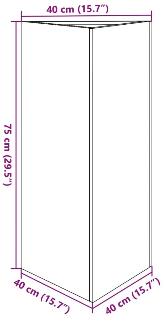 Ζαρντινιέρα Κήπου Λευκή Τρίγωνο 40x34,5x70εκ από Ατσάλι - Λευκό