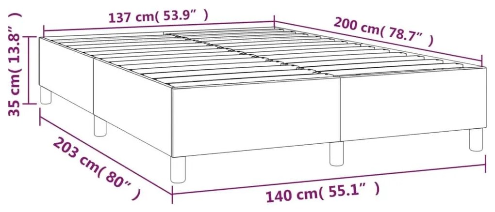 Πλαίσιο Κρεβατιού Γκρι 140x200 εκ. από Συνθετικό Δέρμα - Γκρι