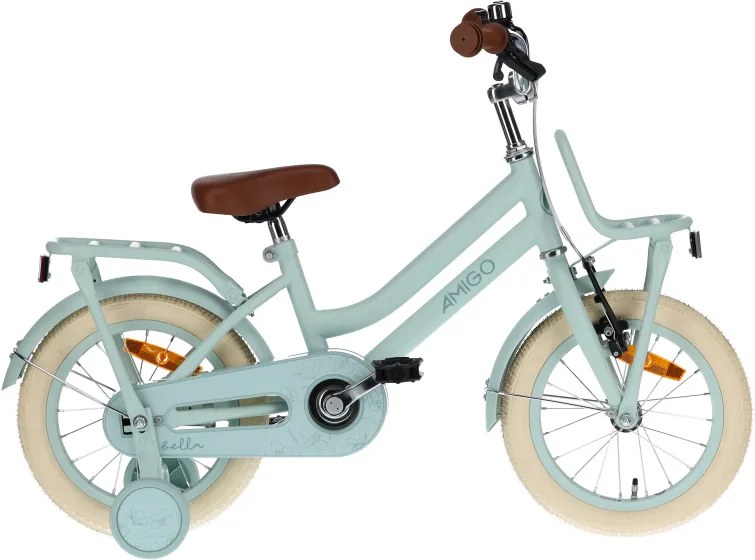 Bella 14 Inch 24 cm Girls Coaster Brake GreenAMIGO