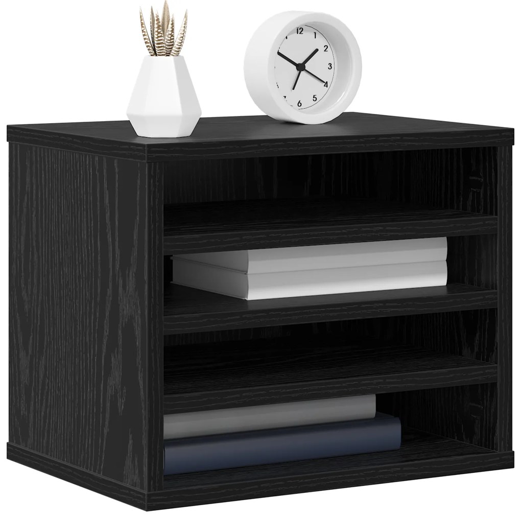 vidaXL Οργανωτής Γραφείου Μαύρη Δρυς 36x26x29.5 cm Επεξεργασμένο Ξύλο