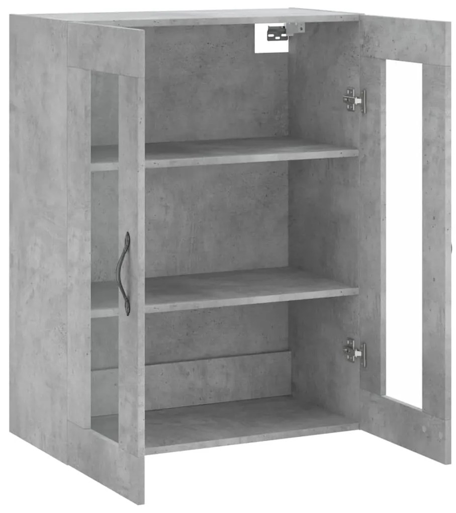 vidaXL Ντουλάπι Επιτοίχιο Γκρι Σκυροδεμ. 69,5x34x90 εκ. Επεξεργ. Ξύλο