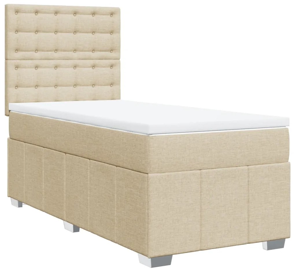 ΚΡΕΒΑΤΙ BOXSPRING ΜΕ ΣΤΡΩΜΑ ΚΡΕΜ 100 X 200 ΕΚ. ΥΦΑΣΜΑΤΙΝΟ 3291598