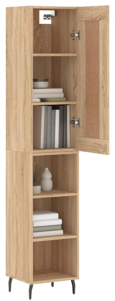 vidaXL Μπουφές Sonoma δρυς 34,5 x 34 x 180 εκ. από Επεξεργασμένο Ξύλο