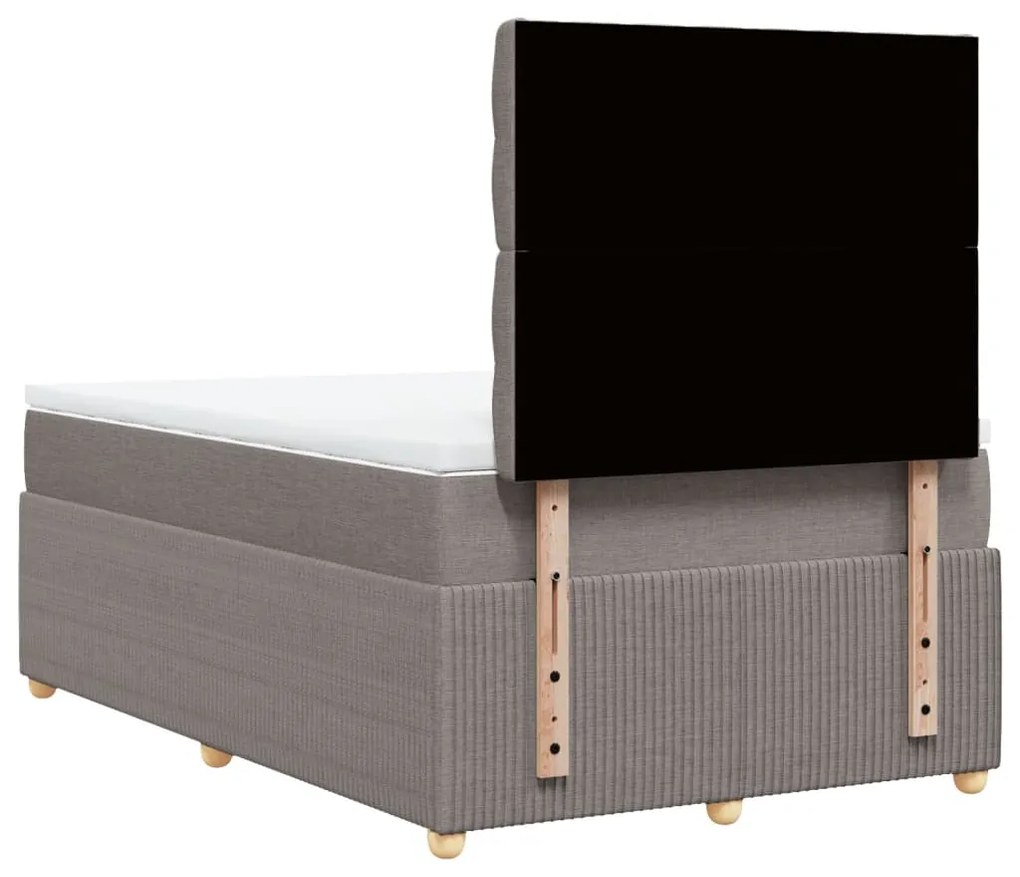 vidaXL Κρεβάτι Boxspring με Στρώμα Taupe 120x190 εκ. Υφασμάτινο