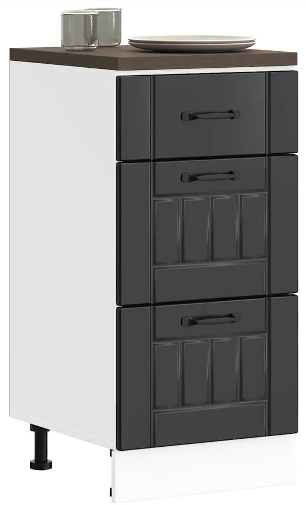 Βάση Κουζίνας "Lucca" Μαύρο από Μηχανικά Ξύλινο Υλικό