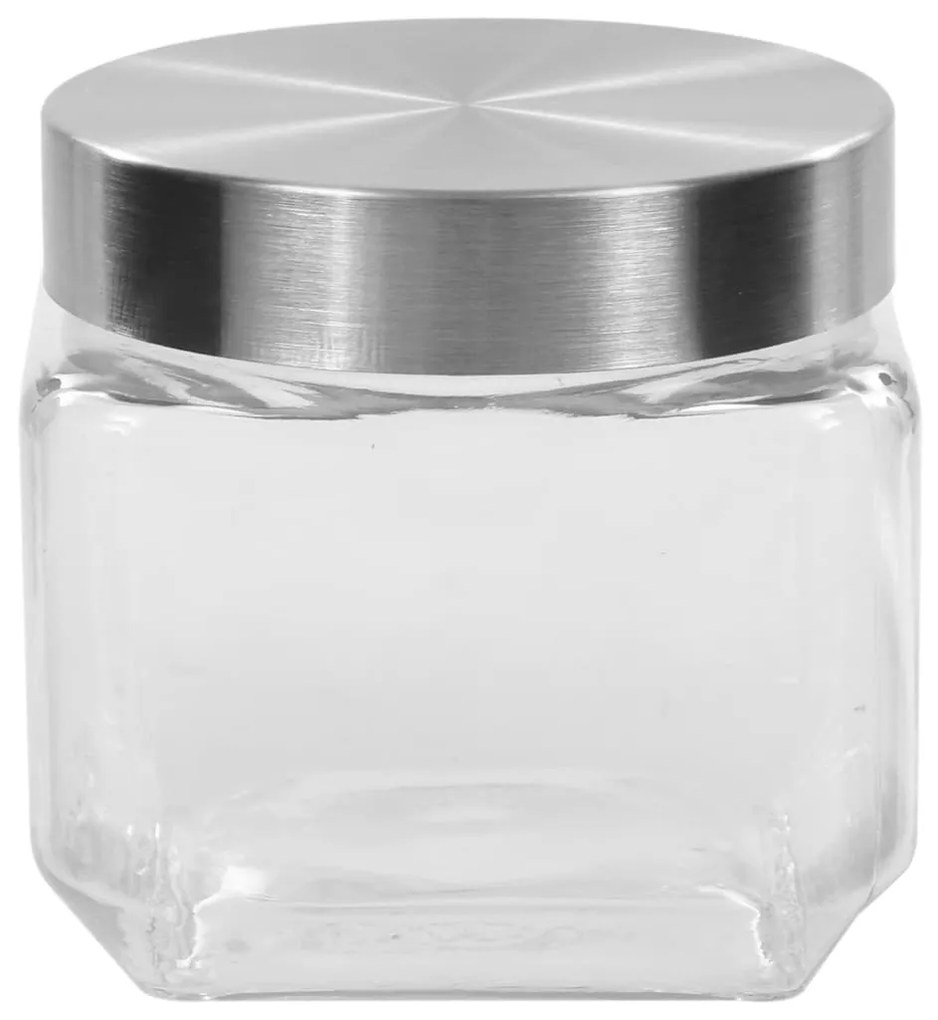 vidaXL Βάζα Αποθήκευσης 6 τεμ. 800 ml με Ασημί Καπάκι