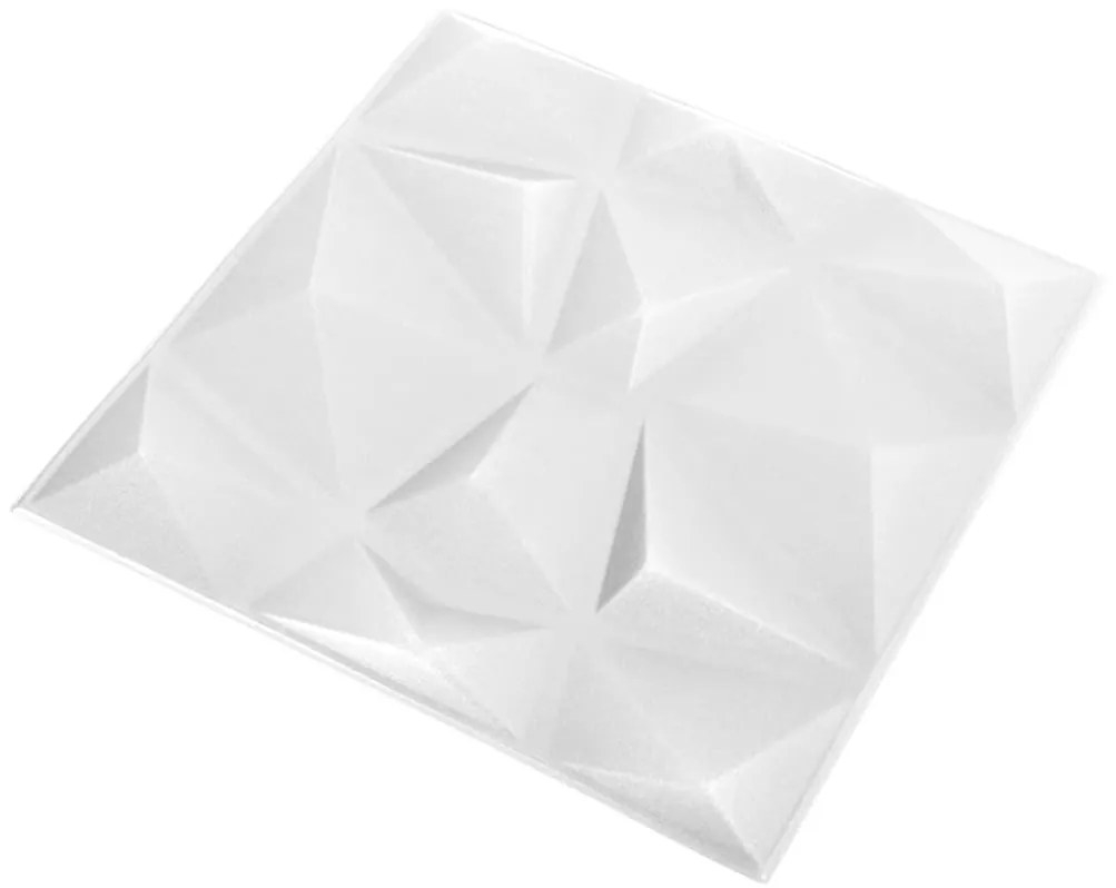 Πάνελ Τοίχου 3D 24 τεμ. Λευκό Διαμαντιού 50 x 50 εκ. 6 μ² - Λευκό