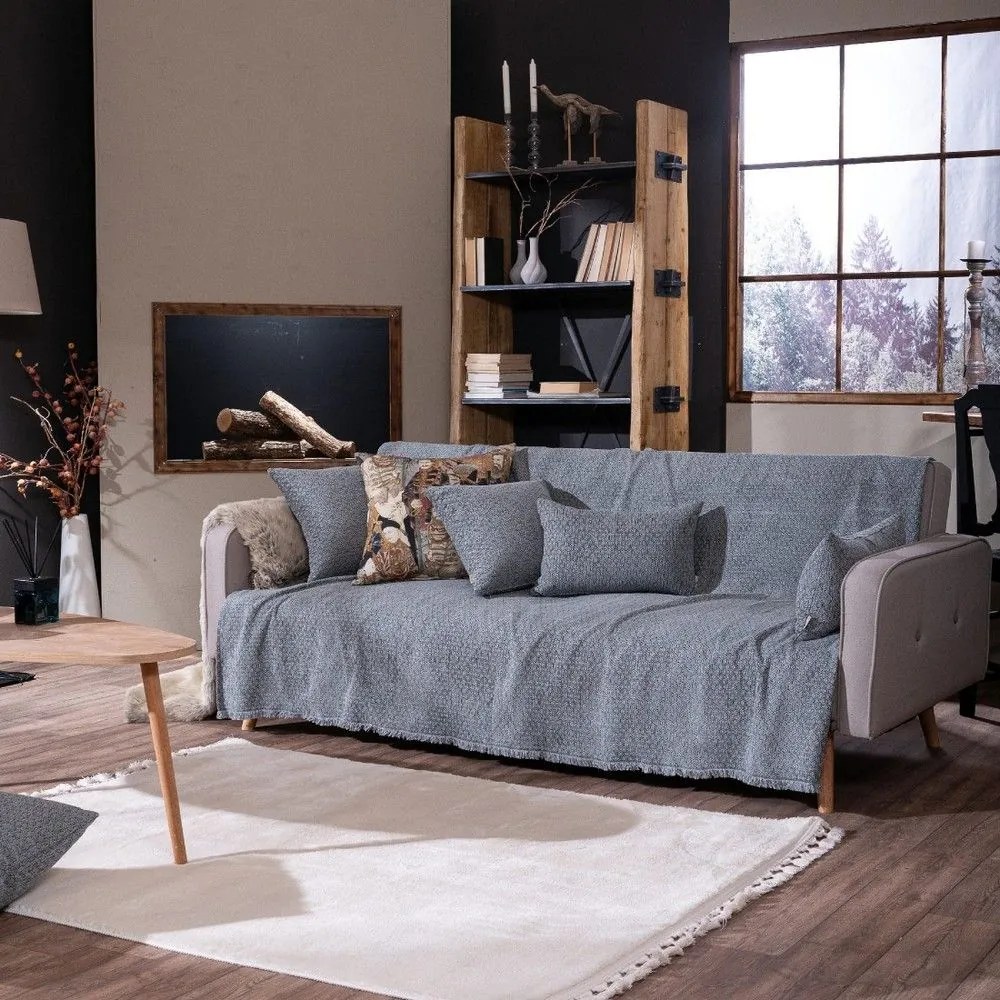 Ριχτάρι Michigan 04 Grey Teoran Two-seater 180x250cm Βαμβάκι-Ακρυλικό