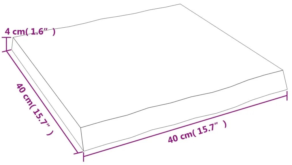 Επιφ Τραπεζιού Αν Καφέ 40x40x(2-4)εκ. Ακατέργ. Μασίφ Ξύλο Δρυός - Καφέ