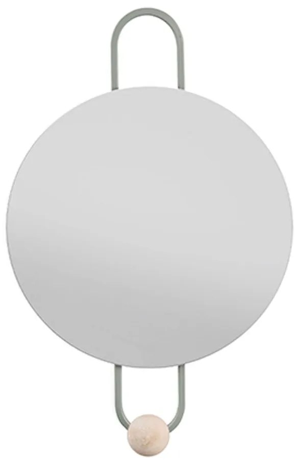 Καθρέπτης Τοίχου Με Κρεμάστρα PT3612GR Bright D.20cm Grayed Jade Present Time Metal, Glass
