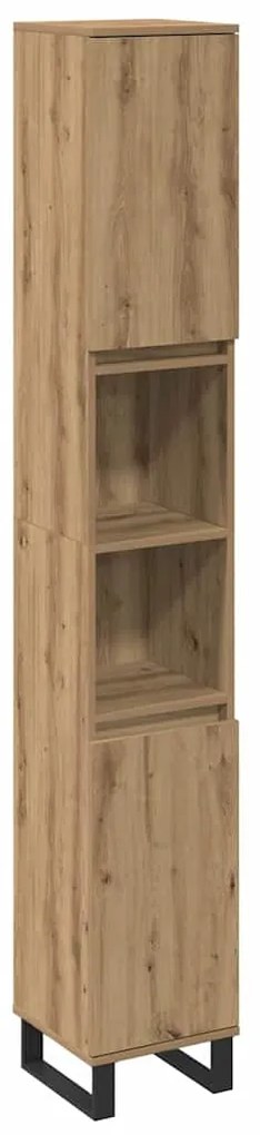 vidaXL Σετ Επίπλων Μπάνιου με αποθήκευση 3 pcs Καφέ 30 x 30 x 180 cm