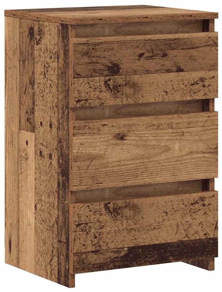 vidaXL Κομοδίνα 2 τεμ. Όψη Παλαιού Ξύλου 40x35x62,5 εκ. από Επεξ. Ξύλο