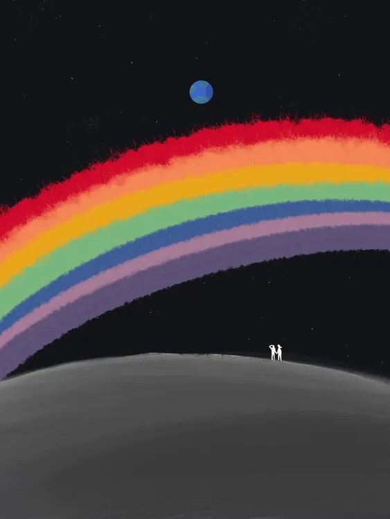 Εικονογράφηση Rainbow over the galaxy, Little Dean