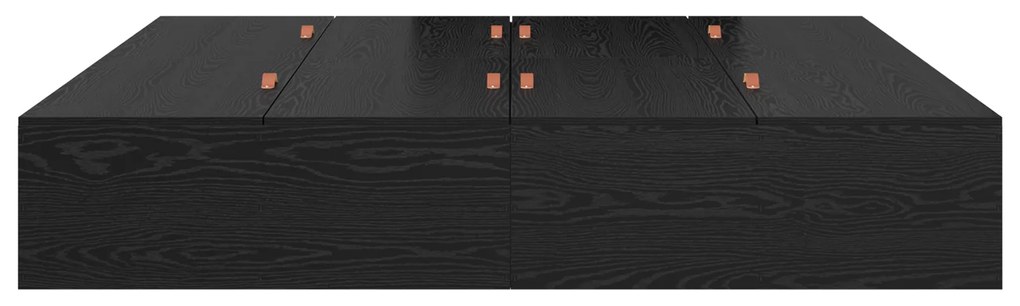 vidaXL Κρεβάτι αποθήκευσης Μαύρη βελανιδιά 200x200 εκ