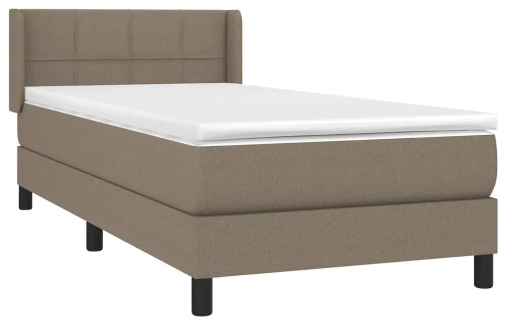 vidaXL Κρεβάτι Boxspring με Στρώμα Taupe 90x190 εκ.Υφασμάτινο