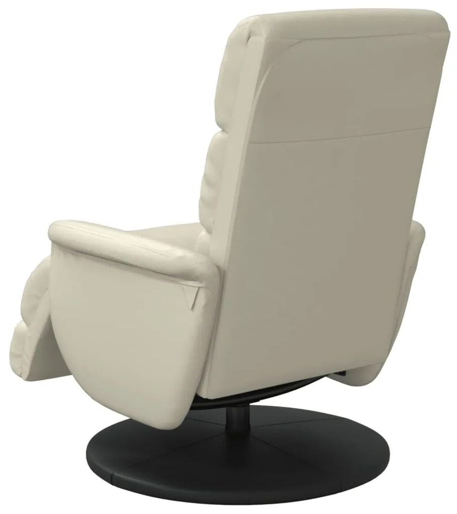 vidaXL Πολυθρόνα Ανακλινόμενη με Υποπόδιο Κρεμ από Συνθετικό Δέρμα