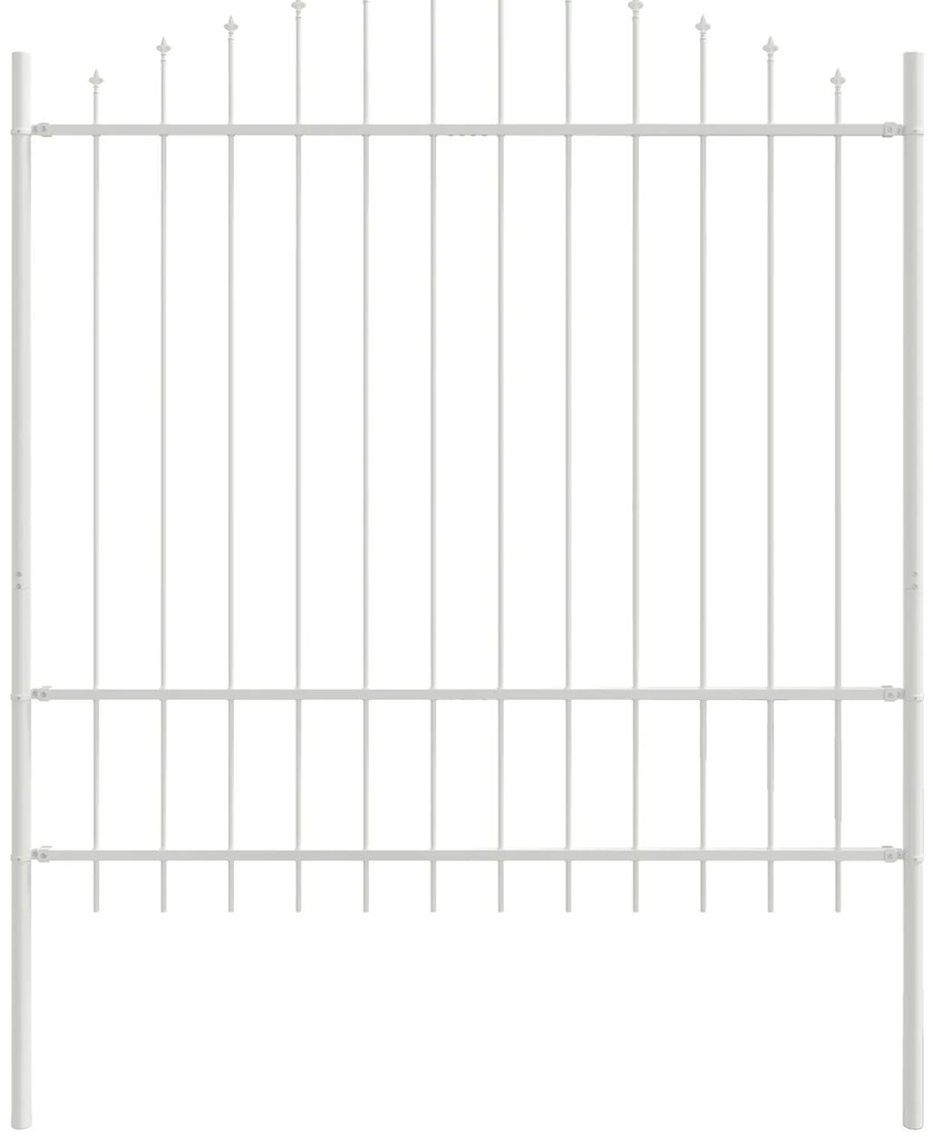 vidaXL Φράχτης Κήπου με Τόξο Κορυφής - Λευκό, 11.9 x 1.75 μ, Φτιαγμένος από Χάλυβα.