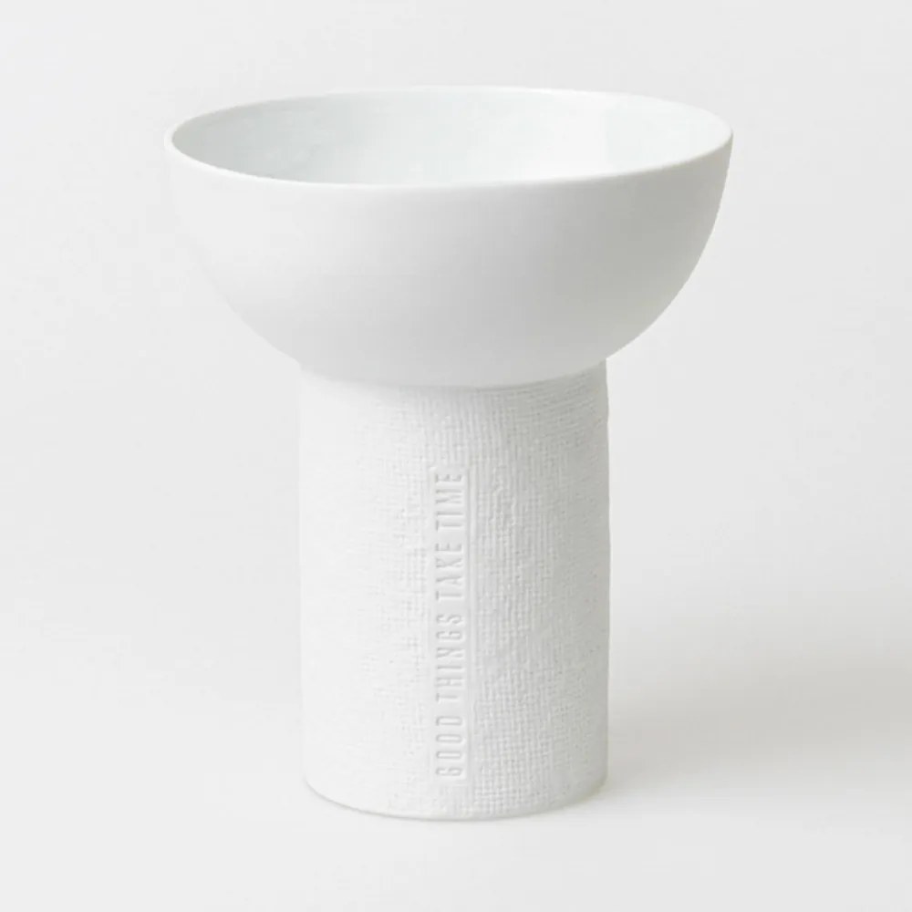 Βάζο Πορσελάνινο Good Things Take Time RD0017181 Φ18x21cm White Raeder Πορσελάνη