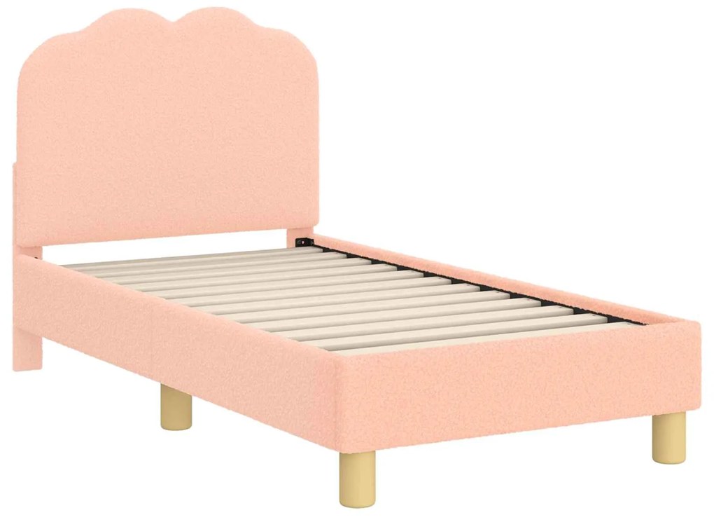 vidaXL Κρεβατική βάση για παιδιά με προσκέφαλο Ροζ 70 x 140 cm