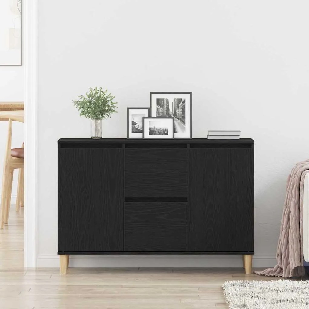 vidaXL Πλαϊνό γραφείο Μαύρο 101 x 35 x 60 εκ Επεξεργασμένο ξύλο
