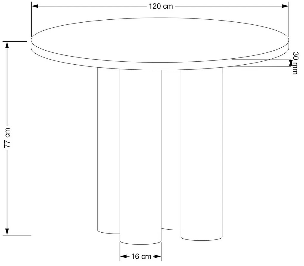Τραπέζι Houston 1404, Δρυς, 77cm, 40 kg, Ινοσανίδες μέσης πυκνότητας, Φυσικό ξύλο καπλαμά | Epipla1.gr