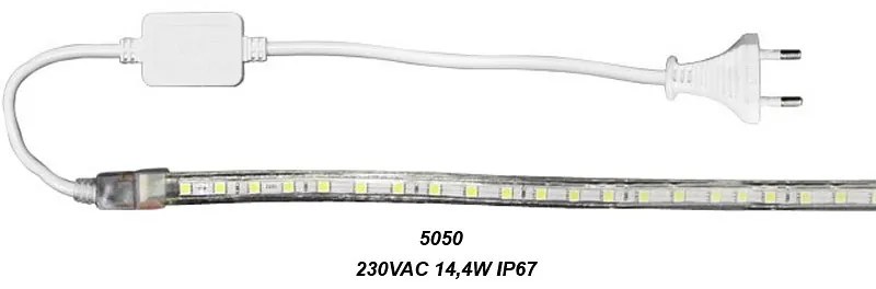 Adeleq Ταινία Led 10 Μέτρα 230Vac 14.4W Και 60Led Ανά Μέτρο Ip67 Rgb 30-35021