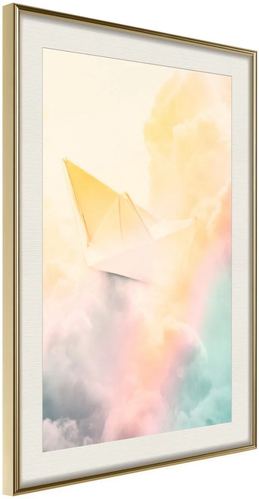 Αφίσα - Paper Boat - 20x30 - Χρυσό - Με πασπαρτού