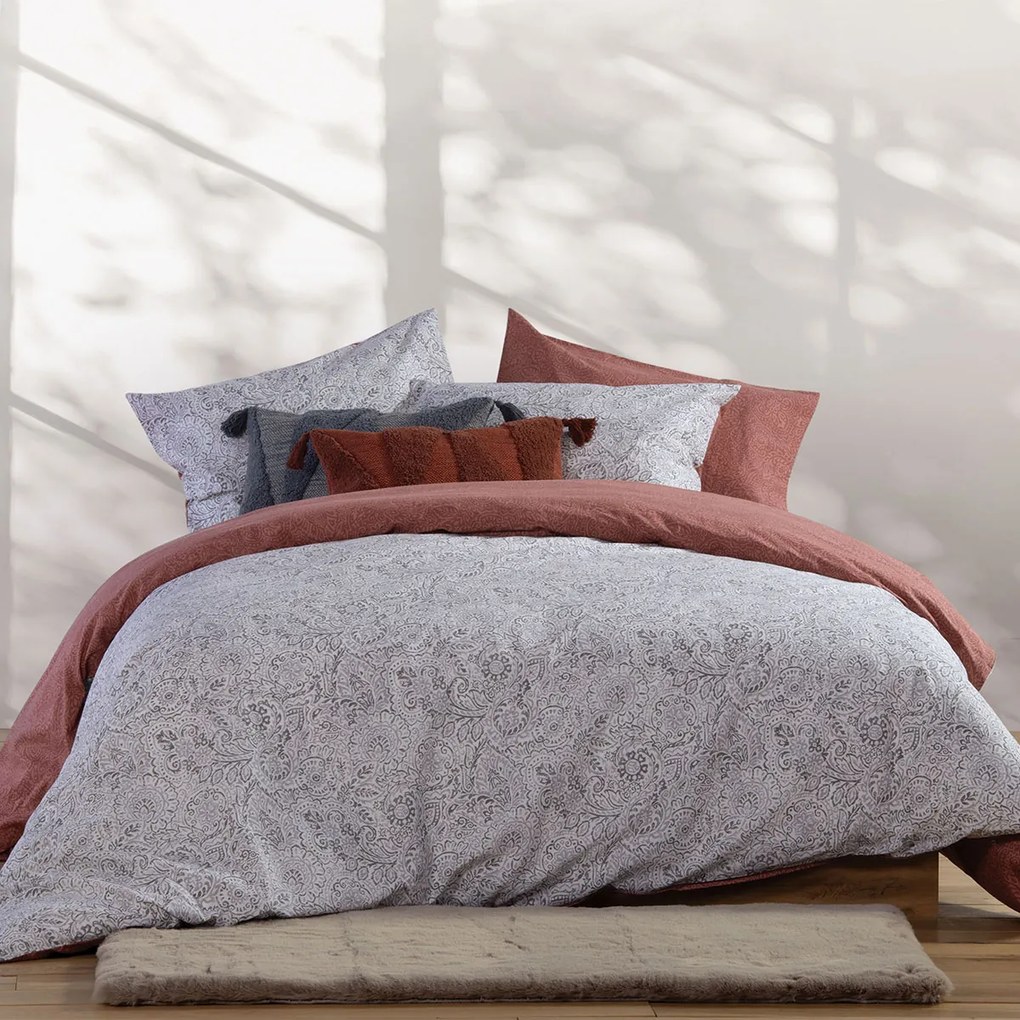 Σεντόνια Μονά (Σετ) Nef-Nef Homeware Smart Inspire Grey Τερακότα,Γκρι ΧΩΡΙΣ ΛΑΣΤΙΧΟ 170x270