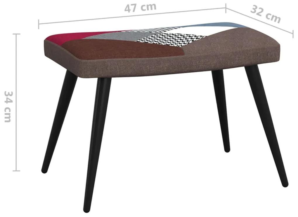 Πολυθρόνα Relax Σχέδιο Patchwork Υφασμάτινη με Σκαμπό - Πολύχρωμο