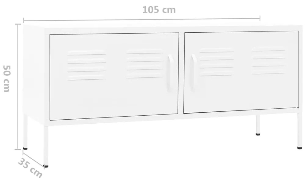 Έπιπλο Τηλεόρασης Λευκό 105x35x50 εκ. από Ατσάλι - Λευκό