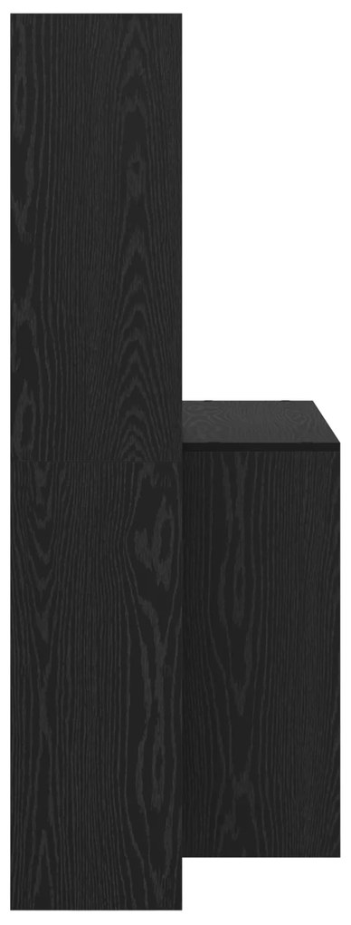 vidaXL Γραφείο Μαύρη δρυς 138.5 x 55 x 143 εκ Επεξεργασμένο ξύλο