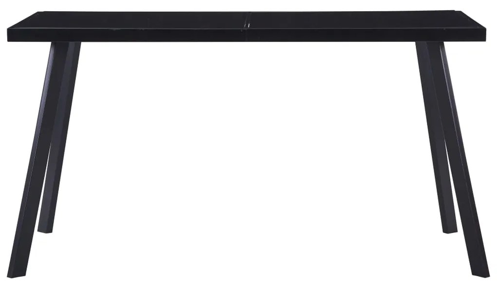 vidaXL Τραπεζαρία Μαύρη 140 x 70 x 75 εκ. από Ψημένο Γυαλί