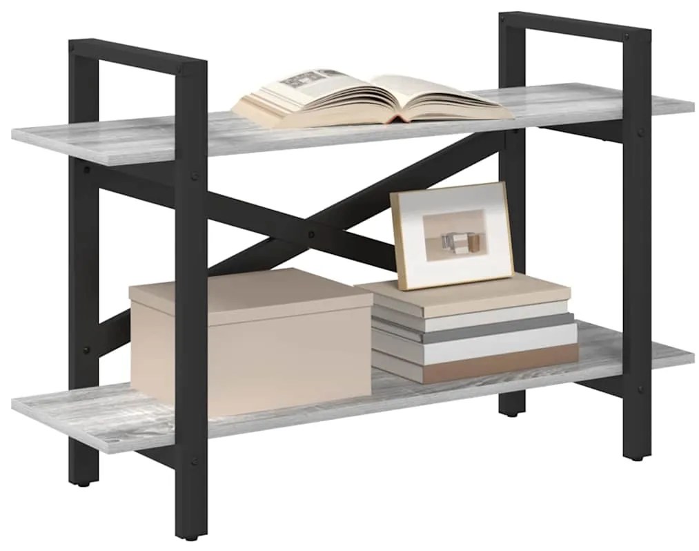 vidaXL Ράφι Βιβλίων Γκρίζο Σονομα 100 x 33,5 x 64 εκ