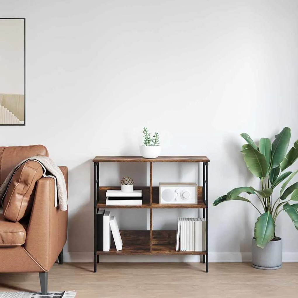 vidaXL Ράφι Βιβλίων Καπνιστό Δρύς 82 x 32 x 79 εκ. Επεξεργασμένο ξύλο