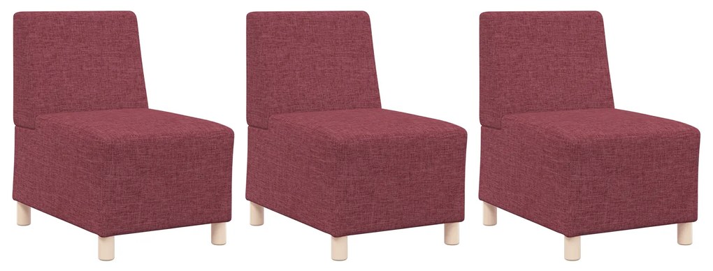 vidaXL Καθίσμα Σαλονιού 3 pcs Μπορντό 55 x 74 x 82 εκ. ύφασμα