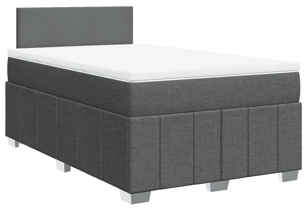 ΚΡΕΒΑΤΙ BOXSPRING ΜΕ ΣΤΡΩΜΑ ΣΚΟΥΡΟ ΓΚΡΙ 120X200 ΕΚ. ΥΦΑΣΜΑΤΙΝΟ 3287029