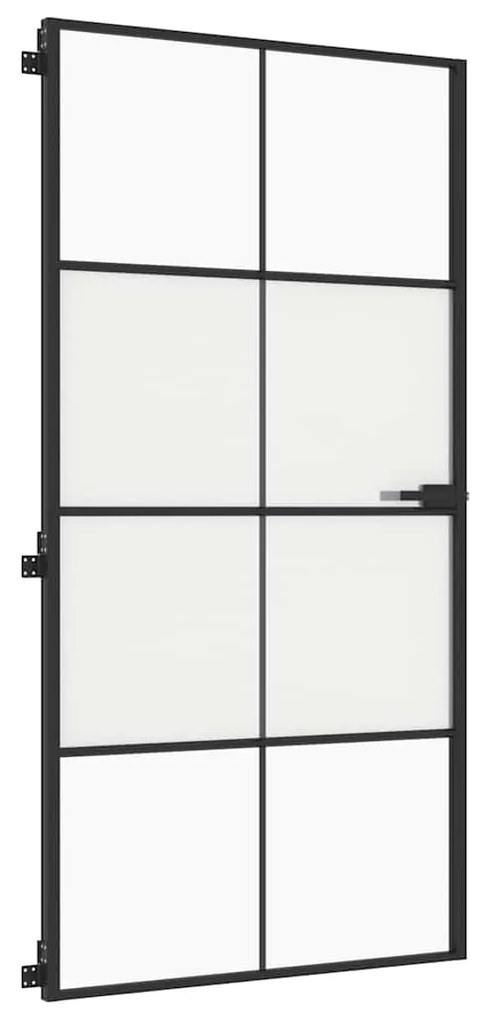 vidaXL Εσωτερική Πόρτα Μαύρη 102,5x201,5 εκ. Ψημένο Γυαλί &amp; Αλουμίνιο