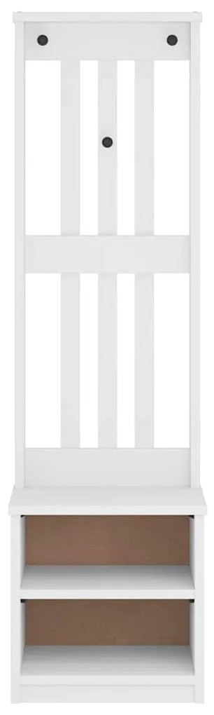 vidaXL Δέντρο χωλ SANDNES Λευκό 45x40x159,5 εκ. Πεύκο μασίφ ξύλο