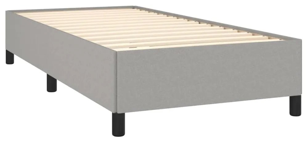 Κρεβάτι Boxspring με Στρώμα Ανοιχτό Γκρι 90x190 εκ. Υφασμάτινο - Γκρι