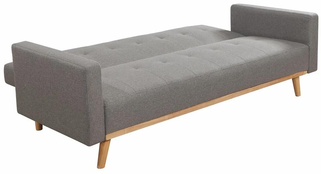 Καναπές κρεβάτι Mesa 187, Αριθμός θέσεων: 3, Γκρι, Καφέ, 83x200x94cm, Πόδια: Ξύλο | Epipla1.gr