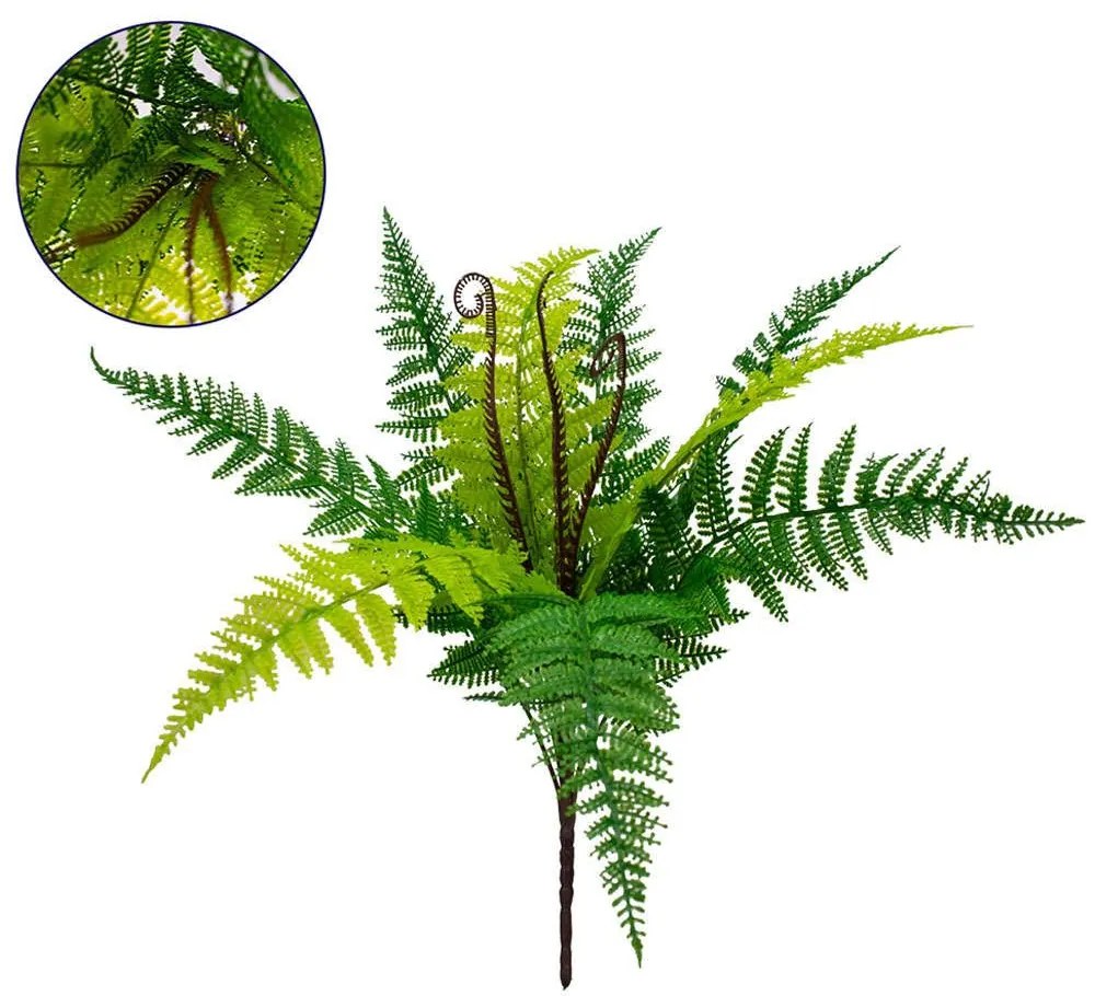 Τεχνητό Κλαδί-Φυτό Άγρια Φτέρη 78258 60x60x40cm Green GloboStar Polyester,Plastic