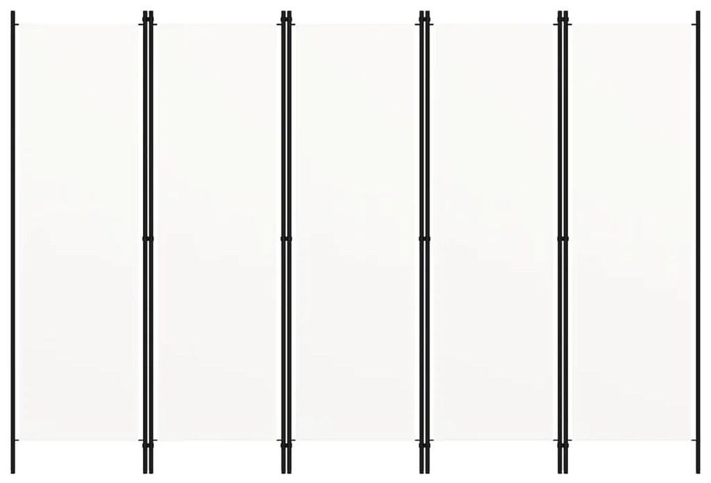 vidaXL Διαχωριστικό Δωματίου με 5 Πάνελ Λευκό 250 x 180 εκ.
