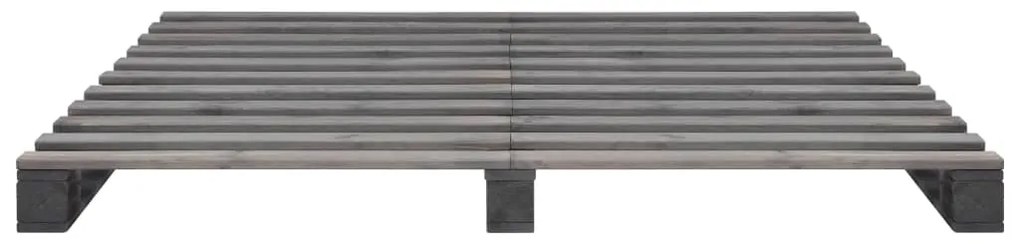 vidaXL Πλαίσιο Κρεβατιού Γκρι 200 x 200 εκ. Παλέτες Μασίφ Ξύλο Πεύκου