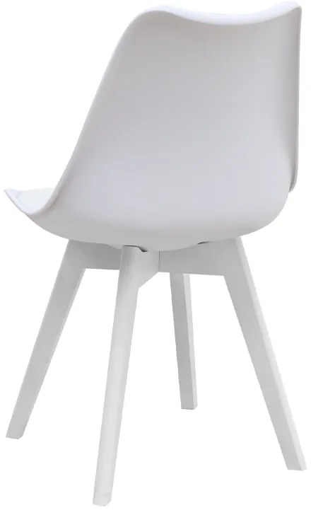 Καρέκλα τραπεζαρίας Viva Megapap PP - PU λευκό - ξύλινο λευκό πόδι 48,5x54x80εκ.