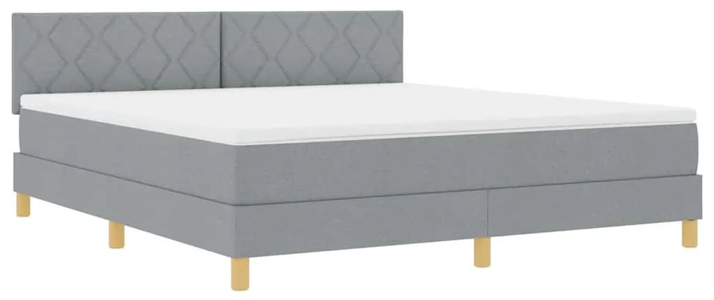 vidaXL Κρεβάτι box spring με στρώμα Ανοιχτό γκρι 180 x 200 cm ύφασμα