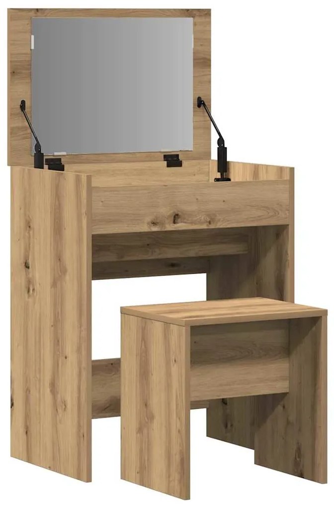 vidaXL Τραπέζι ντυσίματος με συρτάρι artisan δρυς 60 x 40 x 75 cm